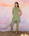Moss halter swim-dress: